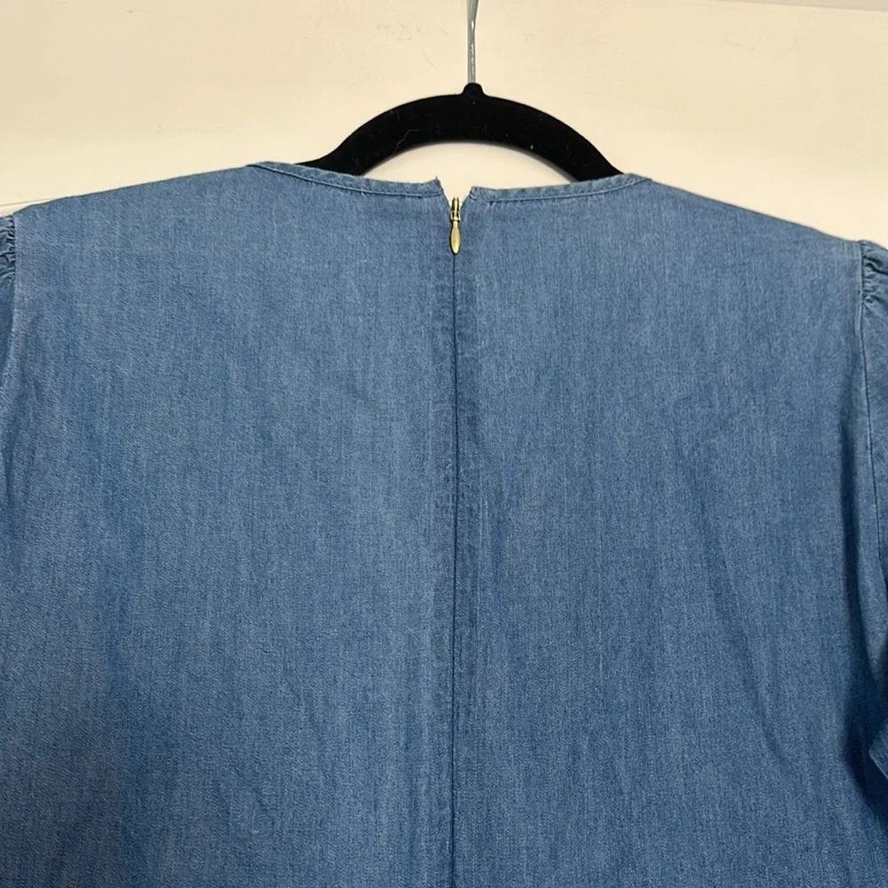 Draper James Tiered Chambray Dress - XS